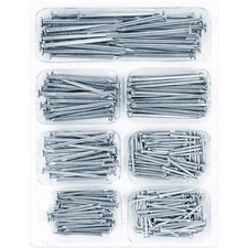 400Pcs Hardware Nails Assortment Kit, Picture Hanging Nails, Galvanized Nails, S