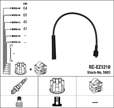 5903 NGK Ignition Cable Kit for MAZDA