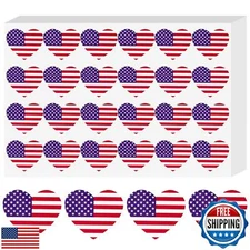 Anwyll American Flag Heart Stickers - 480Pcs 1.5Inch USA Patriotic Seals Labe