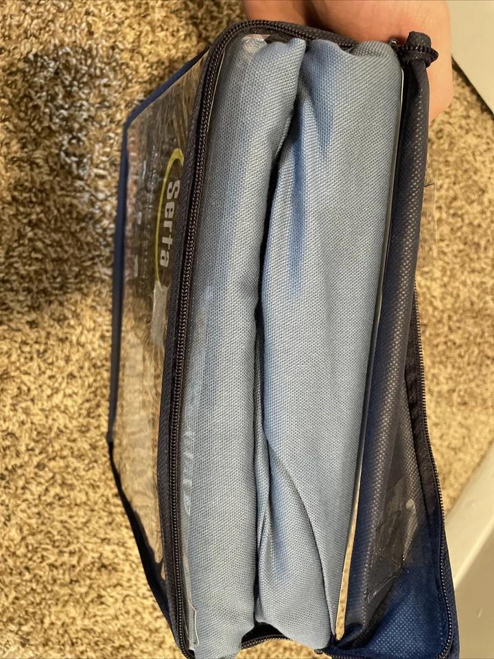 FUNDA PARA MUEBLES DE ALGODÓN CLÁSICA SERTA - AJUSTE RELAJADO, AZUL Foto 3 de 3