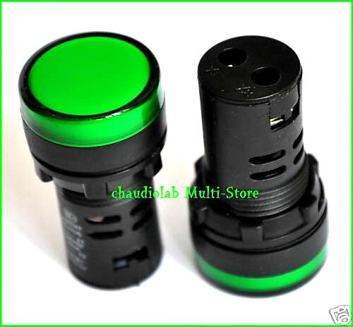 1x Nuovo HQ Pilot/Indicatore Luce 30mm LED VERDE 12V AC DC #C - Foto 1 di 3