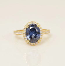 925 Sterling Silver Lab Created Sapphire Engagement Ring September Birthstone