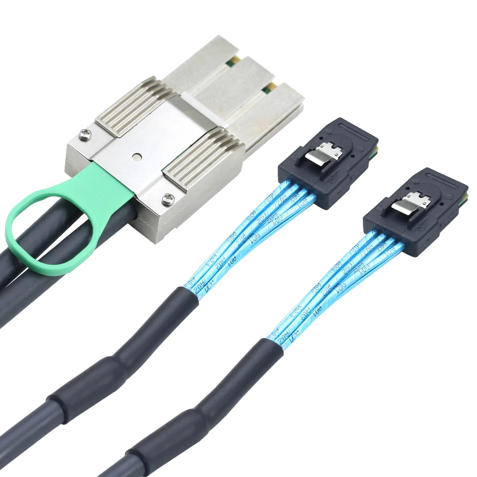 PCIE MINI SAS HD SFF-8088 8X 68P I/O male to 2X SFF8087 36P male Adapter cable - Image 2 of 4