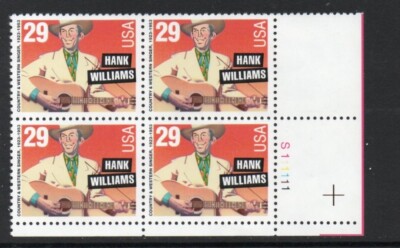 ALLY'S STAMPS US Plate Block Scott #2723 29c Hank Williams [4] MNH [STK]