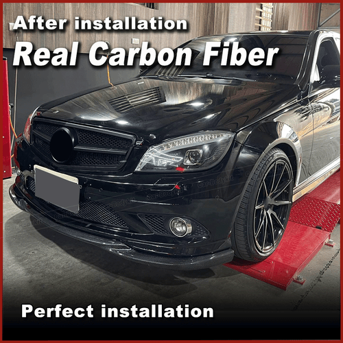 For Benz W204 C200 C300 C350 Sport 2009-11 REAL Carbon Front Bumper Lip Spoiler - Picture 5 of 12