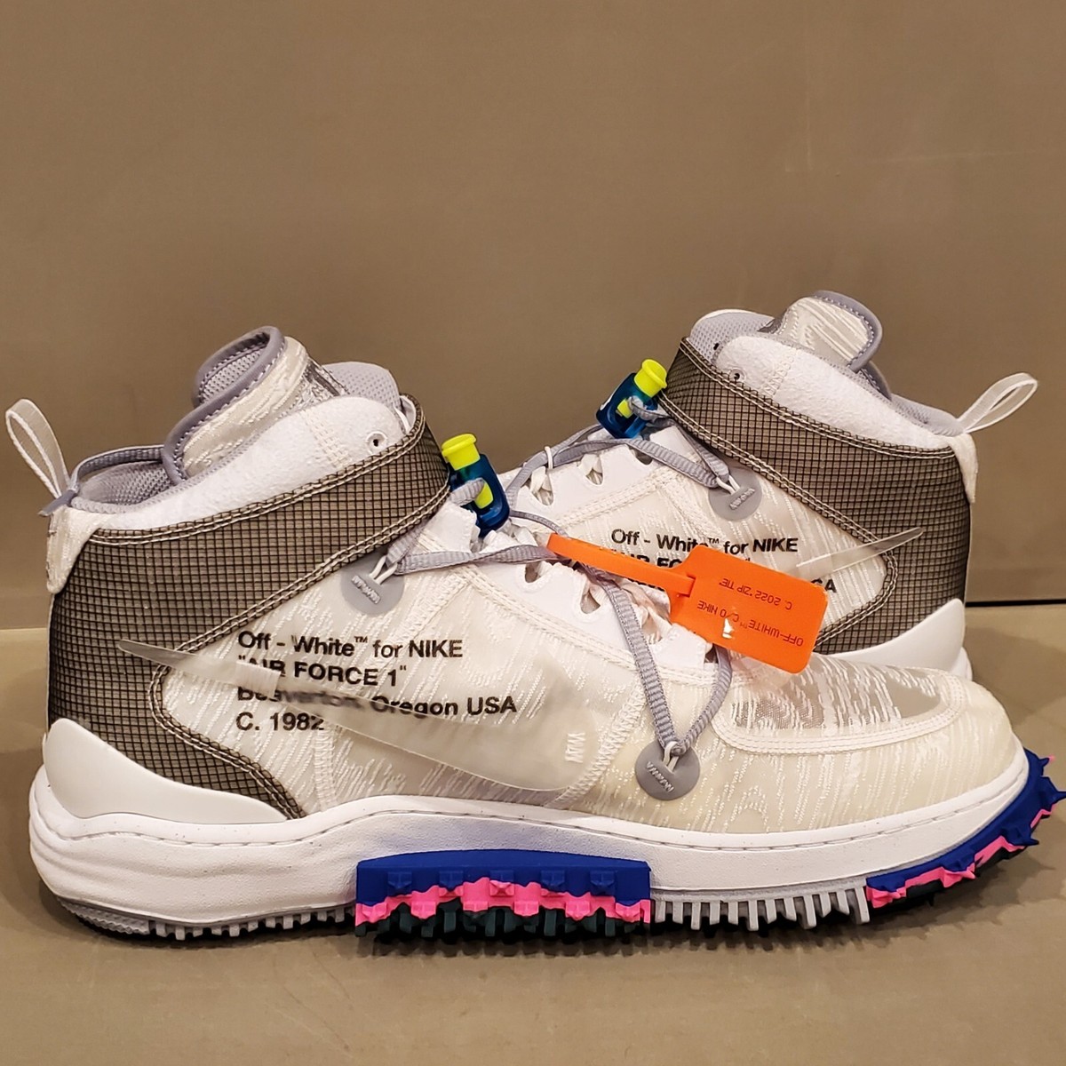 Nike Air Force 1 Mid Off-White White Clear White DO6290-100 Mens
