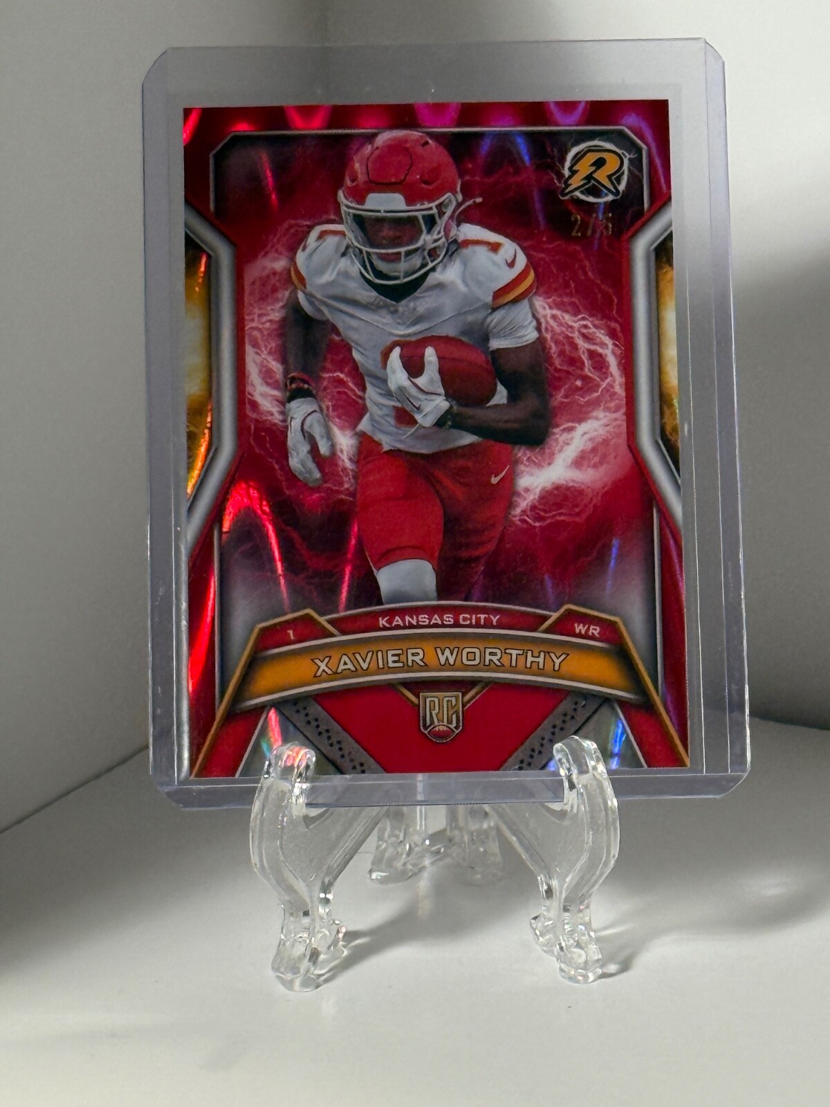 2024 Topps Resurgence #143 Xavier Worthy RC Red Power Surge Color Match #d /5