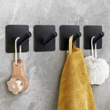 Bath Towel Hooks 4 Pack Heavy Duty Wall Hooks for Bathrooms/Coat/Robe/Kitchen...