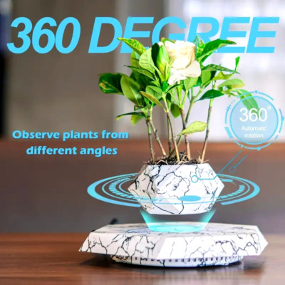 Magnetic Floating Levitating Flower Pot Levitating Decor Home Office Unique Gift