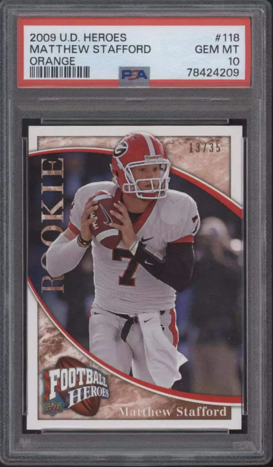 Matthew Stafford Upper Deck Heroes #118 Orange