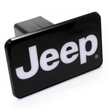 Jeep Black White Logo Tow Hitch Cover Plug w/pin for Car-Truck-SUV 2" Receiver