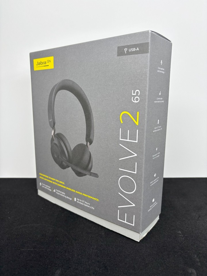 Jabra Evolve2 65 UC Stereo Wireless/USB Headset New eBay