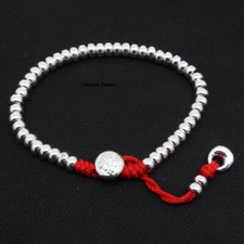 Pure S999 Fine Silver Chain Men Women Lucky 5mm Abacus Beads Bracelet 19-20g
