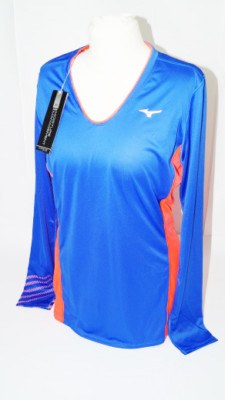 Mizuno Premium Aero Long Sleeve Blau T-Shirt Damen Gr. L Tennis classic new NEU