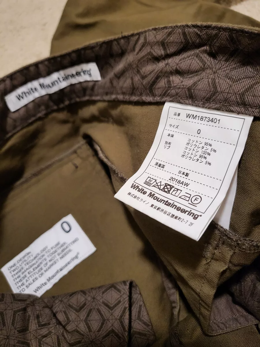 White Mountaineering Cropped Khaki Stretch Slim Tapered Cargo Pants