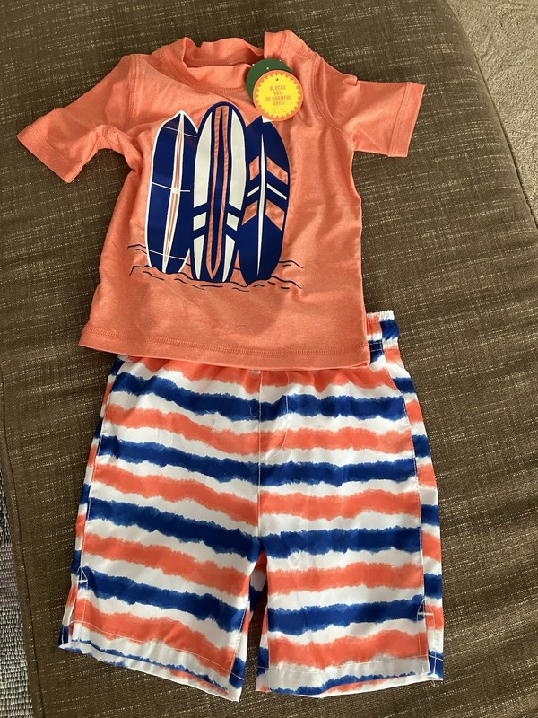 Toddler Boy’s 3T Childrens Place Sport Swim set  UPF 50+ Trunks & Swim Shirt NWT