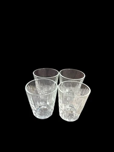 4 Vtg Federal Glass Company Ribbed Clear Shot Glasses F Shield Mark Clear