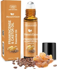 Frankincense and Castor Essential Oil Roll On, 100% Pure and Natural Castor Oil