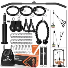 SERTT Home Gym Pulley System - Tricep Workout, Lat Pulldown, Biceps Curl, Tri...