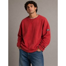 Reebok Vintage Red Crewneck Sweatshirt Mens XL V-Stitch Fleece Pullover Logo O1