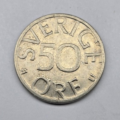 1978 Sweden 50 Öre - King Carl XVI Gustaf - Copper-Nickel - KM# 853