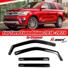 In-Channel For Ford Expedition 2018-2024 Rain Guard Vent Deflectors Window Visor