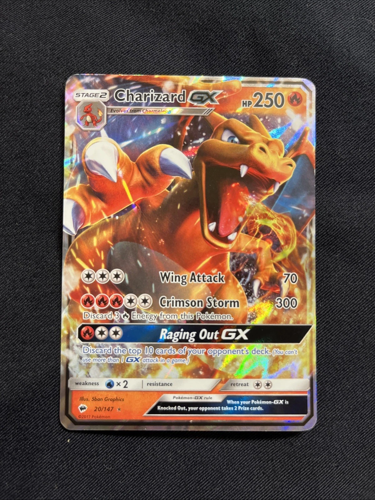Charizard GX 20/147 Sm-Burning Shadows Ultra Rare Holo Stage 2 Dragon 250HP