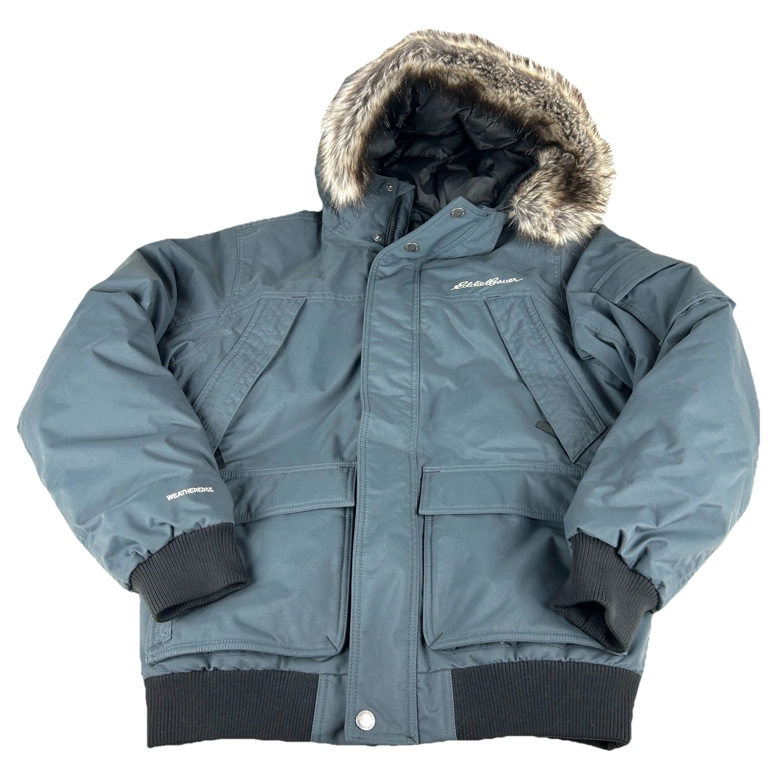 Eddie Bauer Goose Superior Down Parka Weather Edge Sz Small Blue