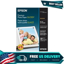 Epson Photo Paper Glossy 5x7 20 Sheets, Water-Resistant, High-Quality Prints