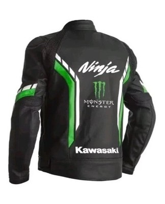 Kawasaki Ninja Motorbike Leather Jacket NEW Kawasaki Biker Leather