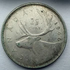 1966 Canadian 80% Silver Quarter Nice Circulated Coin