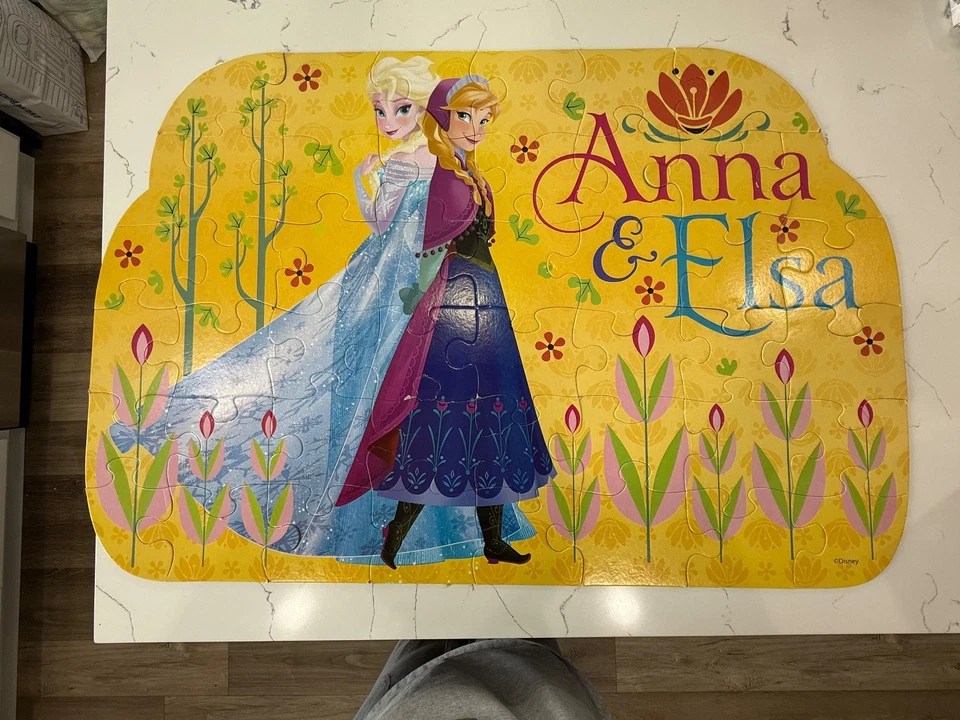 Disney Frozen Anna & Elsa 46 Piece Large Floor Puzzle 24" x 36" 3 Feet Cardinal - Image 3 of 4