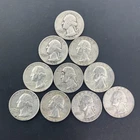 Lot of (10) Washington 90% Silver Quarters