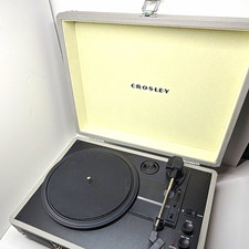 Crosley Cruiser Deluxe CR8005D-GY Bluetooth Turntable Record Player Gray