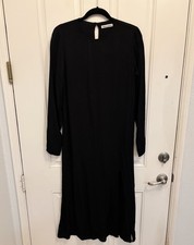 Reformation Classic Black Long Sleeve Midi Dress, Size 6 Small