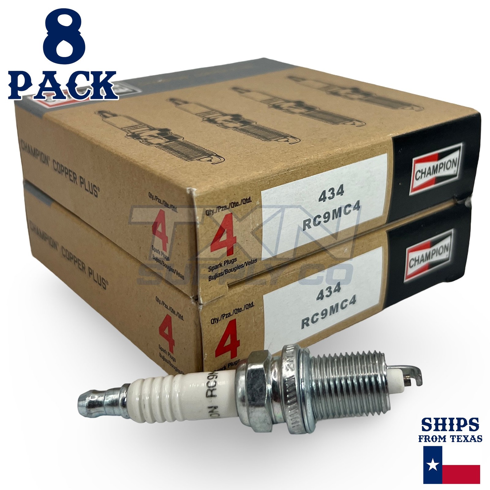 Champion 434 Copper Plus Spark Plugs RC9MC4 - 8 Pack