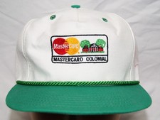 vintage mastercard colonial golf tournament hat cap w/ fuzzy zoeller autograph