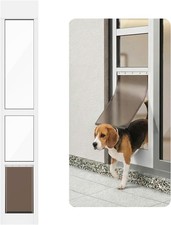 Dog Door for Sliding Glass Door Adjustable Height 75 3/5" to 80" Aluminum Frame