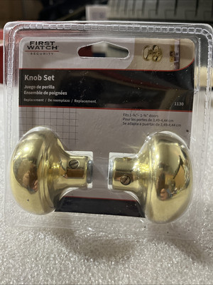 Hickory 1130 Solid Brass Replacement Door Knobs & Square Spindle, Polished Brass