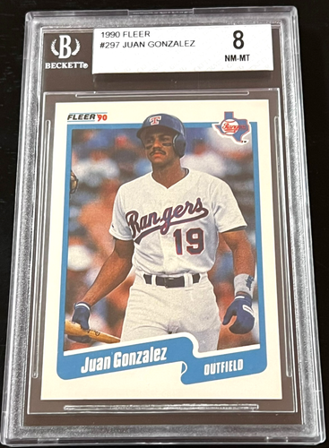 1990 JUAN GONZALEZ ROOKIE TOPPS - FLEER U.D (7 CARD GRADED LOT) ALL ARE ROOKIES - Bild 3 von 9