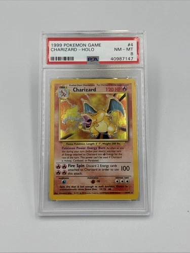 RARE! RARE! 1999 Pokemon Base Set Charizard #4 Holo PSA 8 NM-MINT