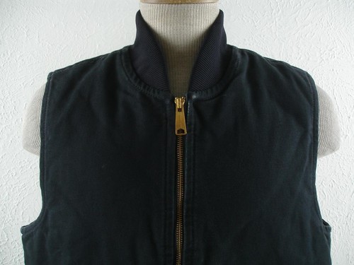 Men's sz M Carhartt V01 Arctic Quilt Lined Cotton Duck Canvas Vest Black V01-BLK - Picture 2 of 21