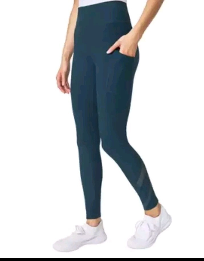 Ropa deportiva Leggings Mondetta Cintura alta Activa apretada con malla verde azulado NUEVO PEQUEÑO