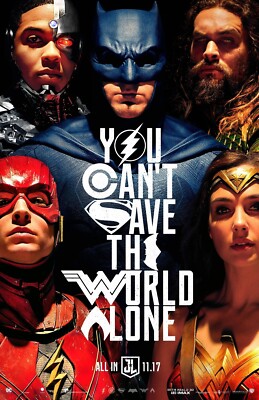 2017 Justice League Movie Poster 11X17 Superman Batman Wonder Woman The Flash  