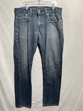 Levis 511 Mens Size 30x30 Slim Fit Dark Wash Mid Rise Denim Blue Jeans