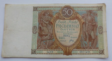 Polish banknote - 1929 - 50 Zlotych - Bank Polski - very, very good