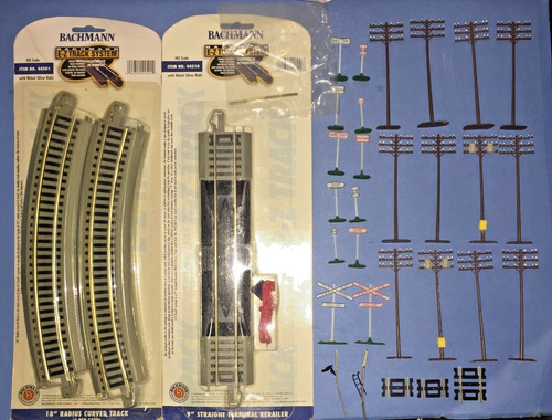 Bachman E-Z Track #44501 y 44510 + postes de señalización y postes eléctricos | Zustand: New