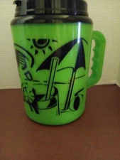 Vintage Retro Betras USA Giant Mug Water Bottle 64 oz. Summer Fun Neon Green
