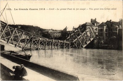 Old postcard Creil Pont de Fer Guerre (1185849)