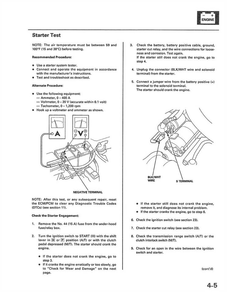 Honda Cr-V 1997 1999 2001 manual de reparación de taller libro cableado del motor OEM Foto 3 de 4